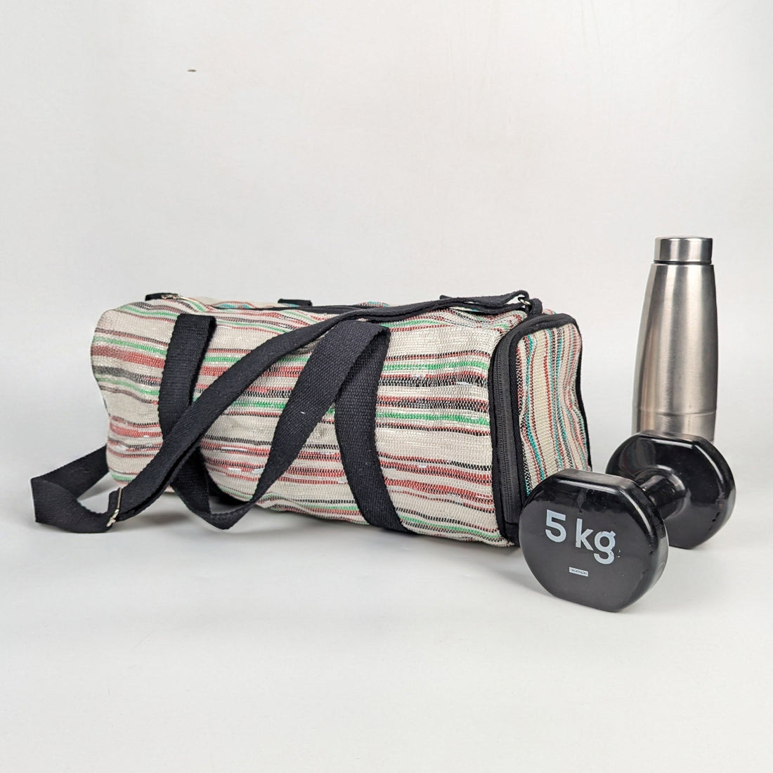 Upcycled Handcrafted Gym Duffle Weekender Bag (GDB0926-006)