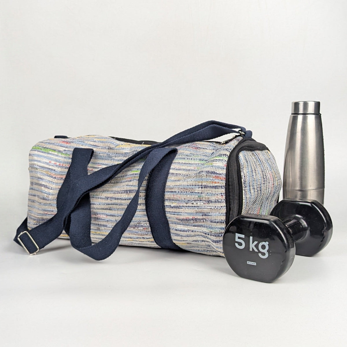 Upcycled Handcrafted Gym Duffle Weekender Bag (GDB0926-009)