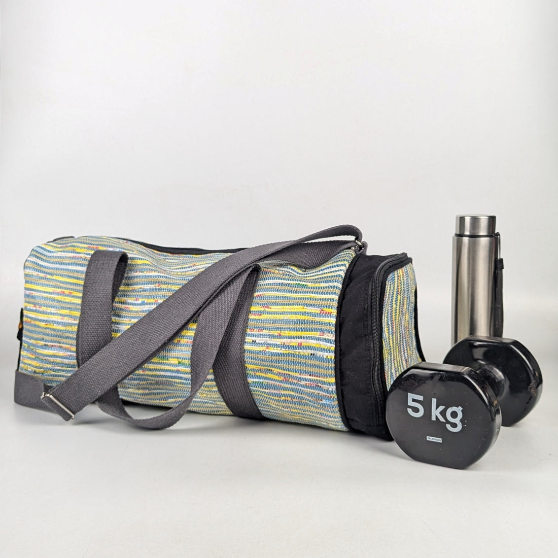 Upcycled Handcrafted Gym Duffle Weekender Bag (GDB1025-002)