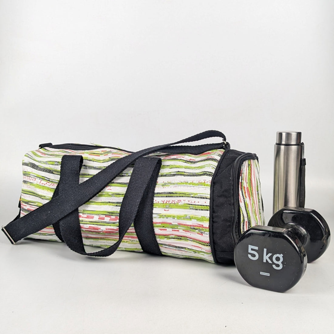 Upcycled Handcrafted Gym Duffle Weekender Bag (GDB1025-004)