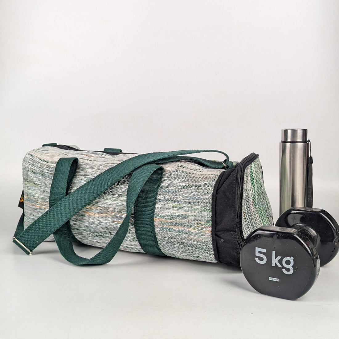 Upcycled Handcrafted Gym Duffle Weekender Bag (GDB1025-005)