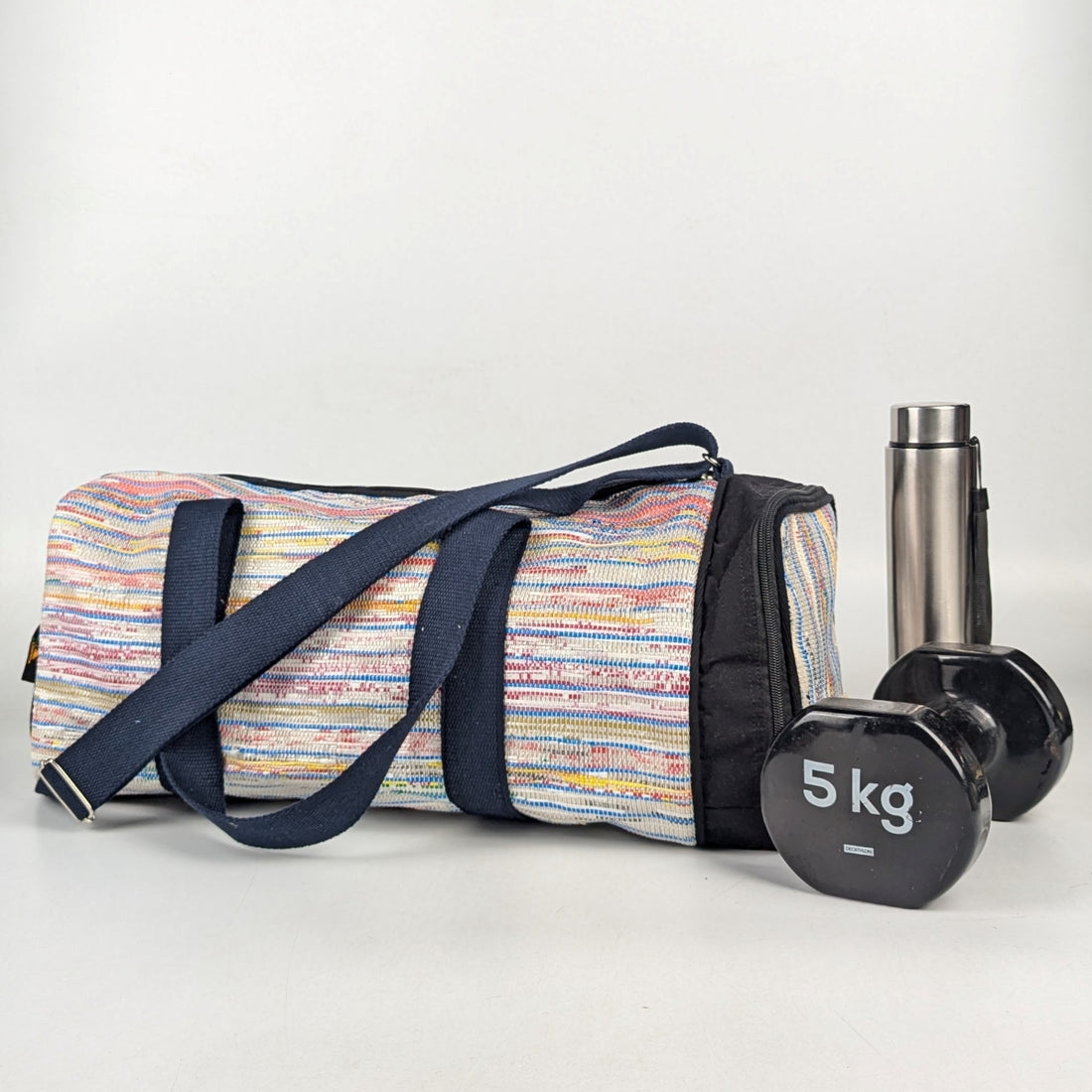 Upcycled Handcrafted Gym Duffle Weekender Bag (GDB1025-006)
