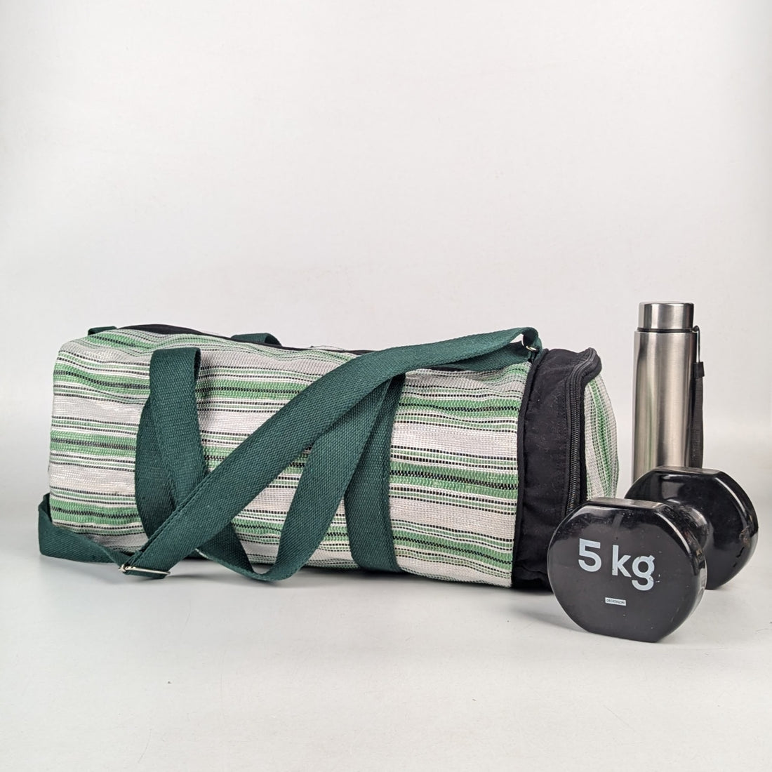 Upcycled Handcrafted Gym Duffle Weekender Bag (GDB1025-007)
