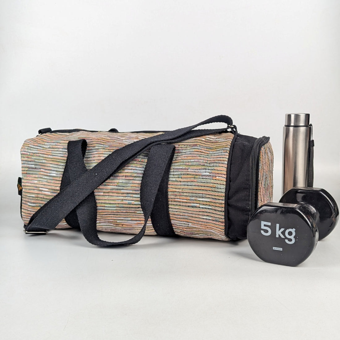 Upcycled Handcrafted Gym Duffle Weekender Bag (GDB1025-008)