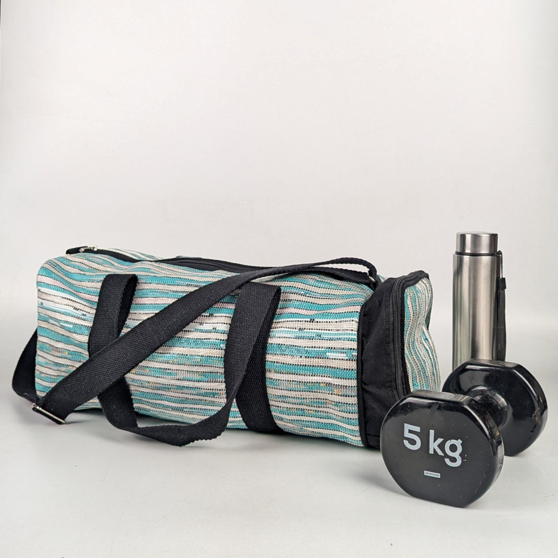 Upcycled Handcrafted Gym Duffle Weekender Bag (GDB1025-009)