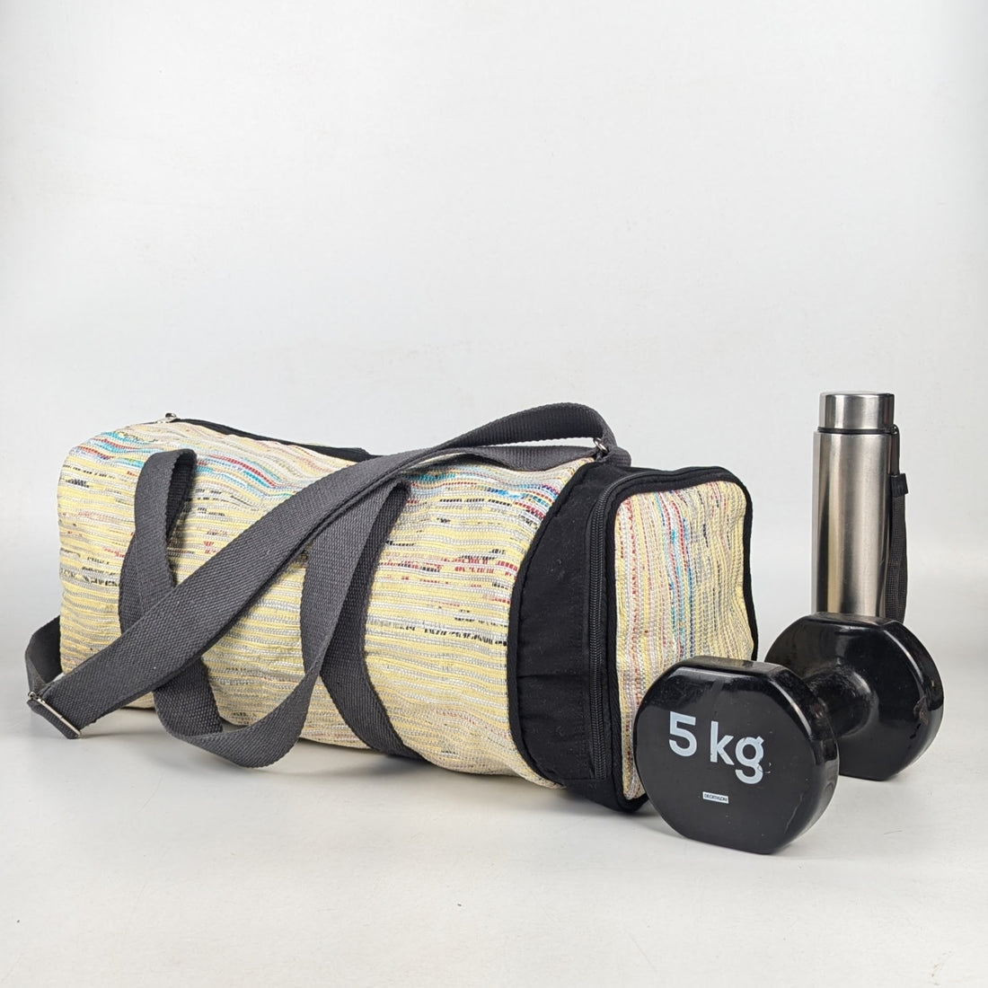 Upcycled Handcrafted Gym Duffle Weekender Bag (GDB1025-010)