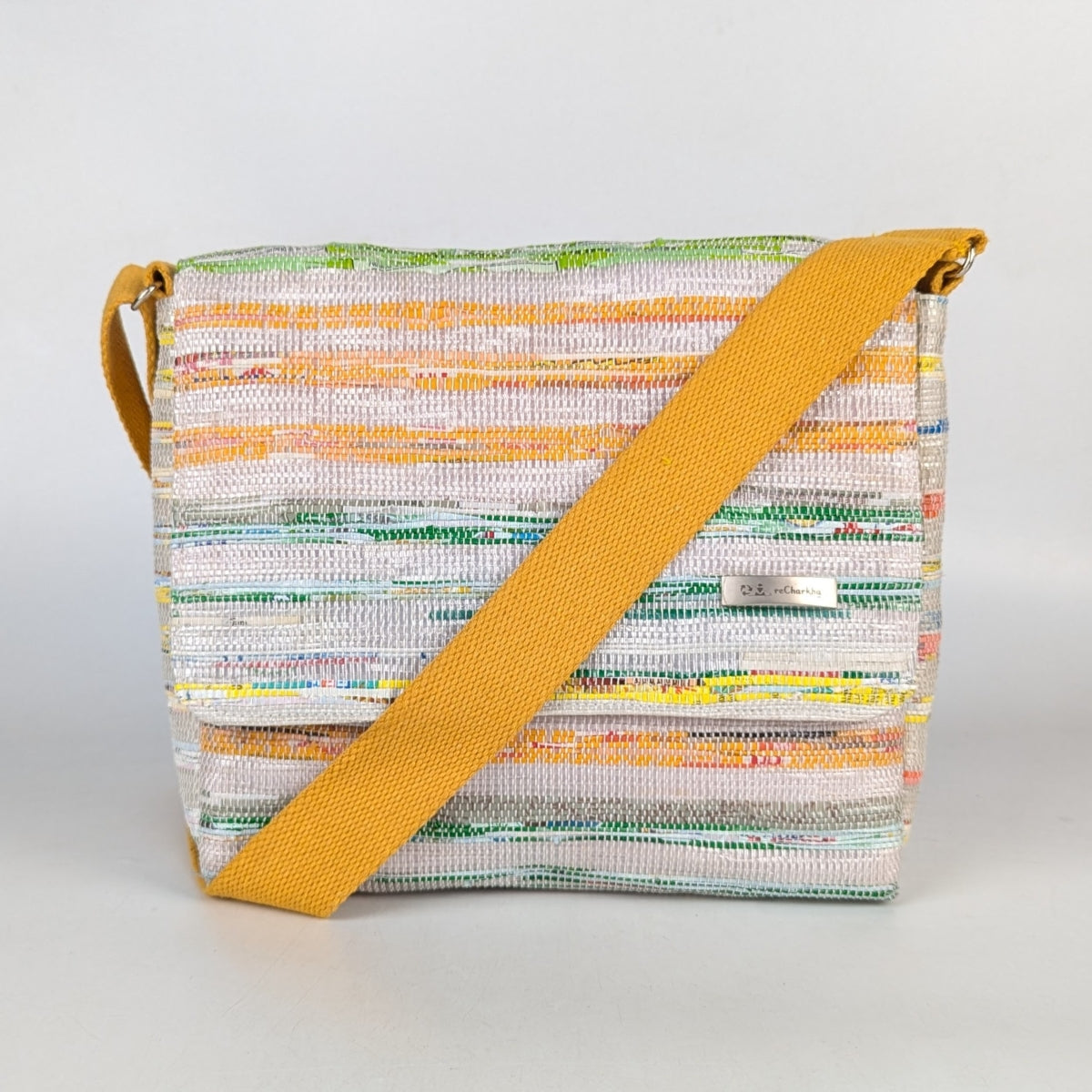 Upcycled Handcrafted Messenger Bag (MB0925-007) PS_W