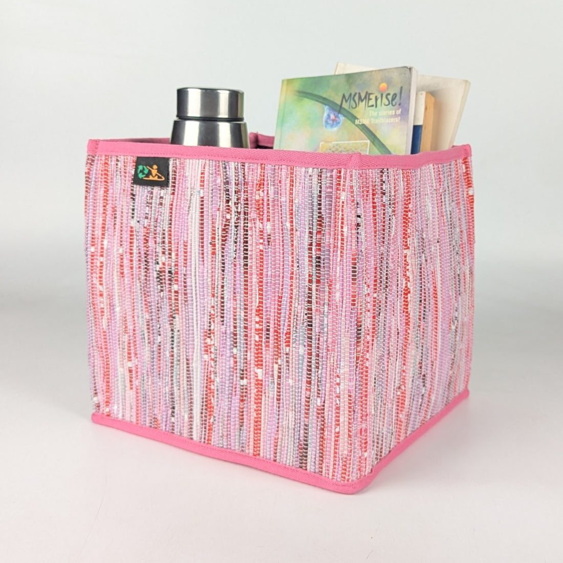 Upcycled Handwoven Collapsible Storage Basket Medium (CSBM0525-003) PS_W