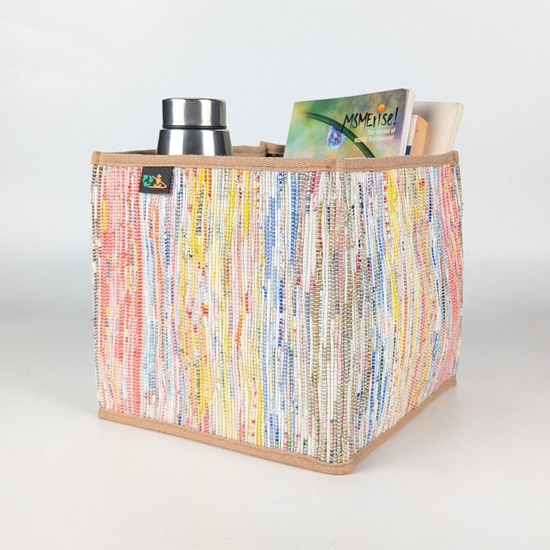 Upcycled Handwoven Collapsible Storage Basket Medium (CSBM0525-004) PS_W