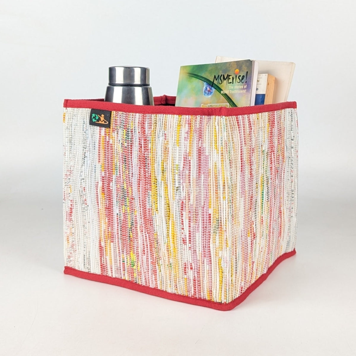 Upcycled Handwoven Collapsible Storage Basket Medium (CSBM0525-007) PS_W