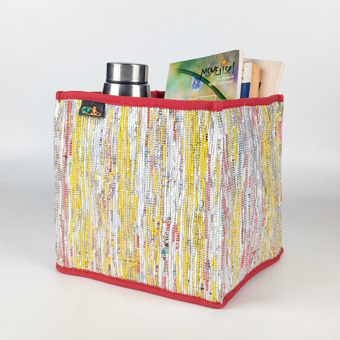 Upcycled Handwoven Collapsible Storage Basket Medium (CSBM0525-009) PS_W
