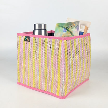 Upcycled Handwoven Collapsible Storage Basket Medium (CSBM0525-015) PS_W