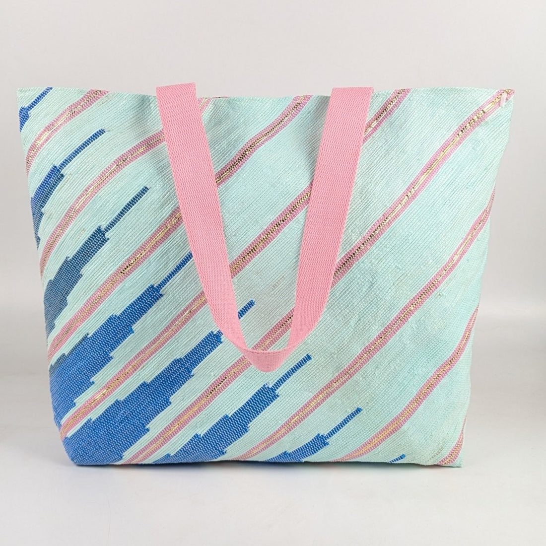 Upcycled Handwoven Designer Beach Bag (BBD0425-007) PS_W
