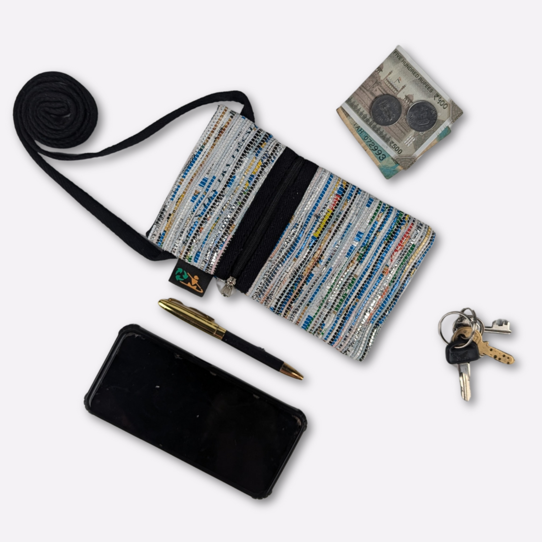 Upcycled Handwoven Mobile Sling (MSL0325-013) PS_W