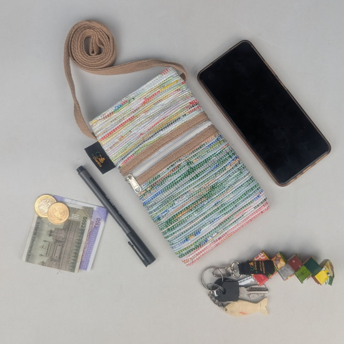 Upcycled Handwoven Mobile Sling (MSL0426-005) PS_W