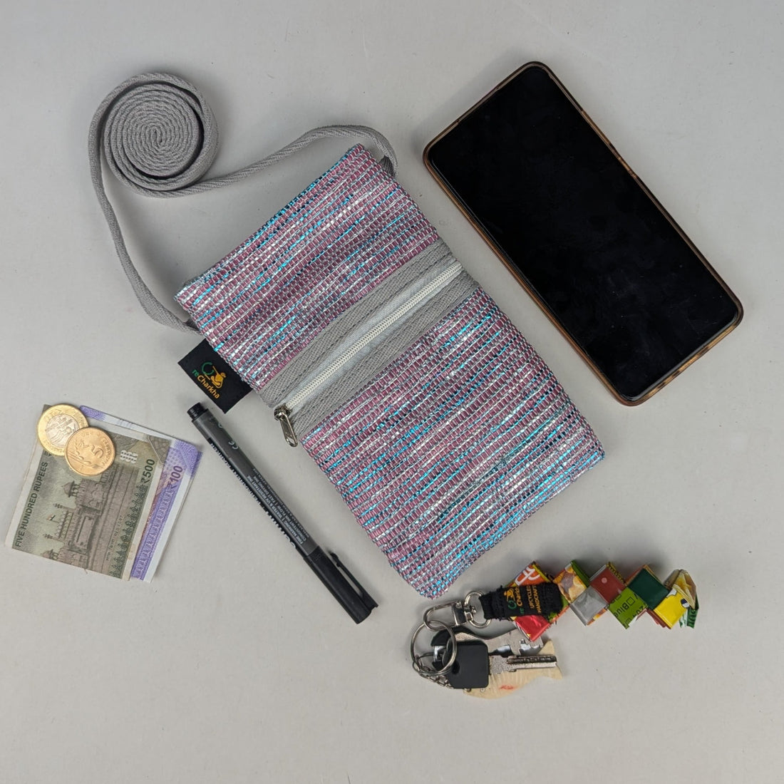 Upcycled Handwoven Mobile Sling (MSL0426-010) PS_W