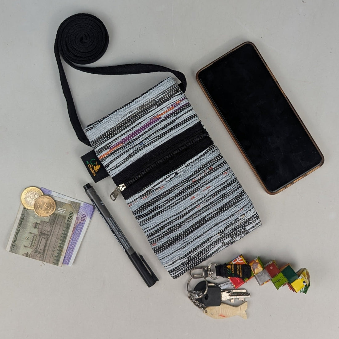 Upcycled Handwoven Mobile Sling (MSL0426-011) PS_W