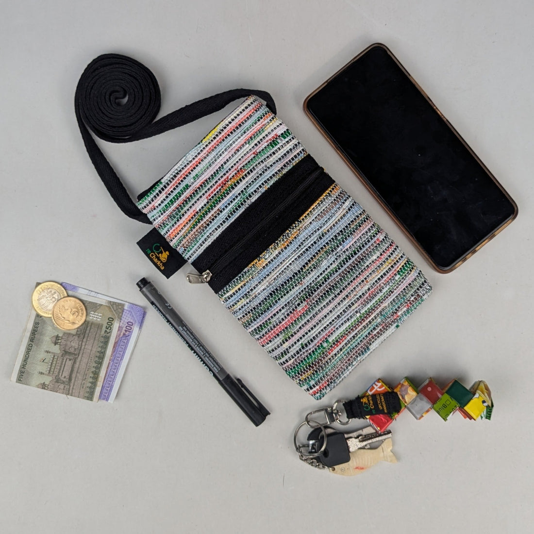 Upcycled Handwoven Mobile Sling (MSL0426-013) PS_W