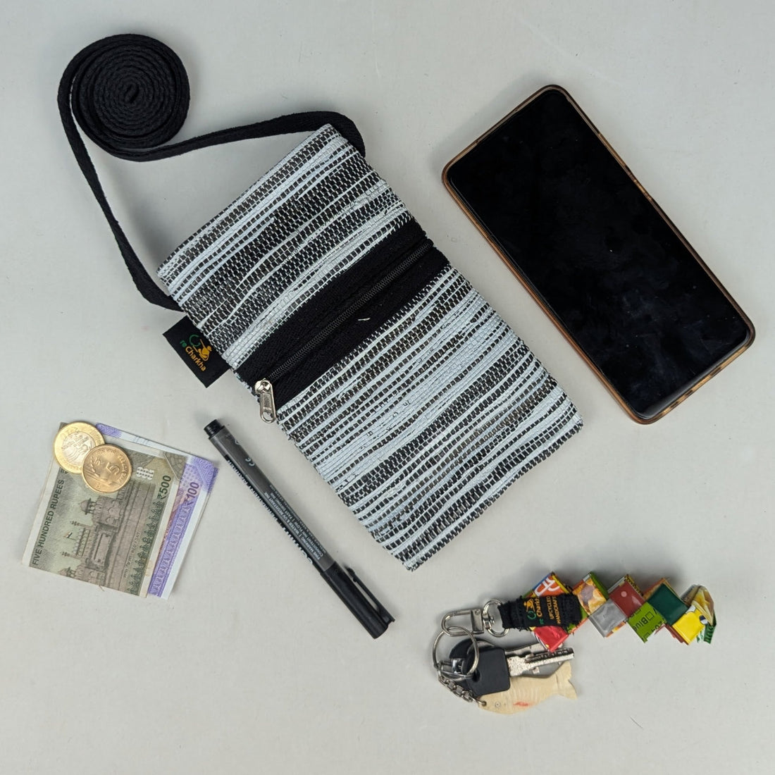 Upcycled Handwoven Mobile Sling (MSL0426-014) PS_W