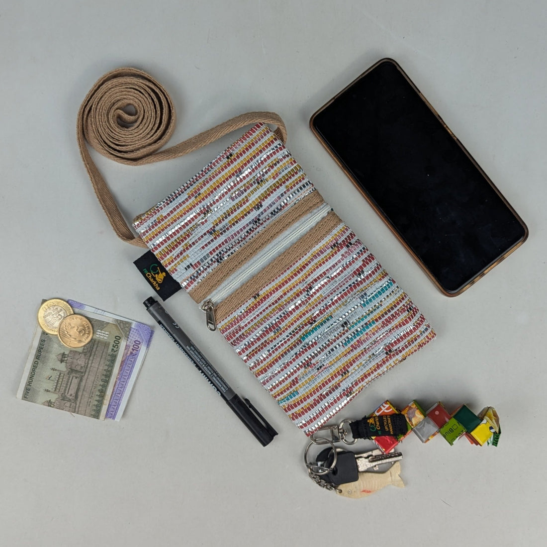 Upcycled Handwoven Mobile Sling (MSL0426-015) PS_W