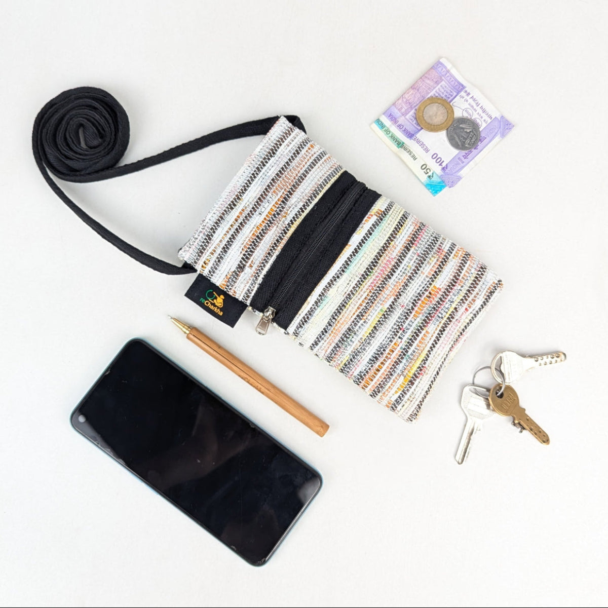 Upcycled Handwoven Mobile Sling (MSL0526-007) PS_W 