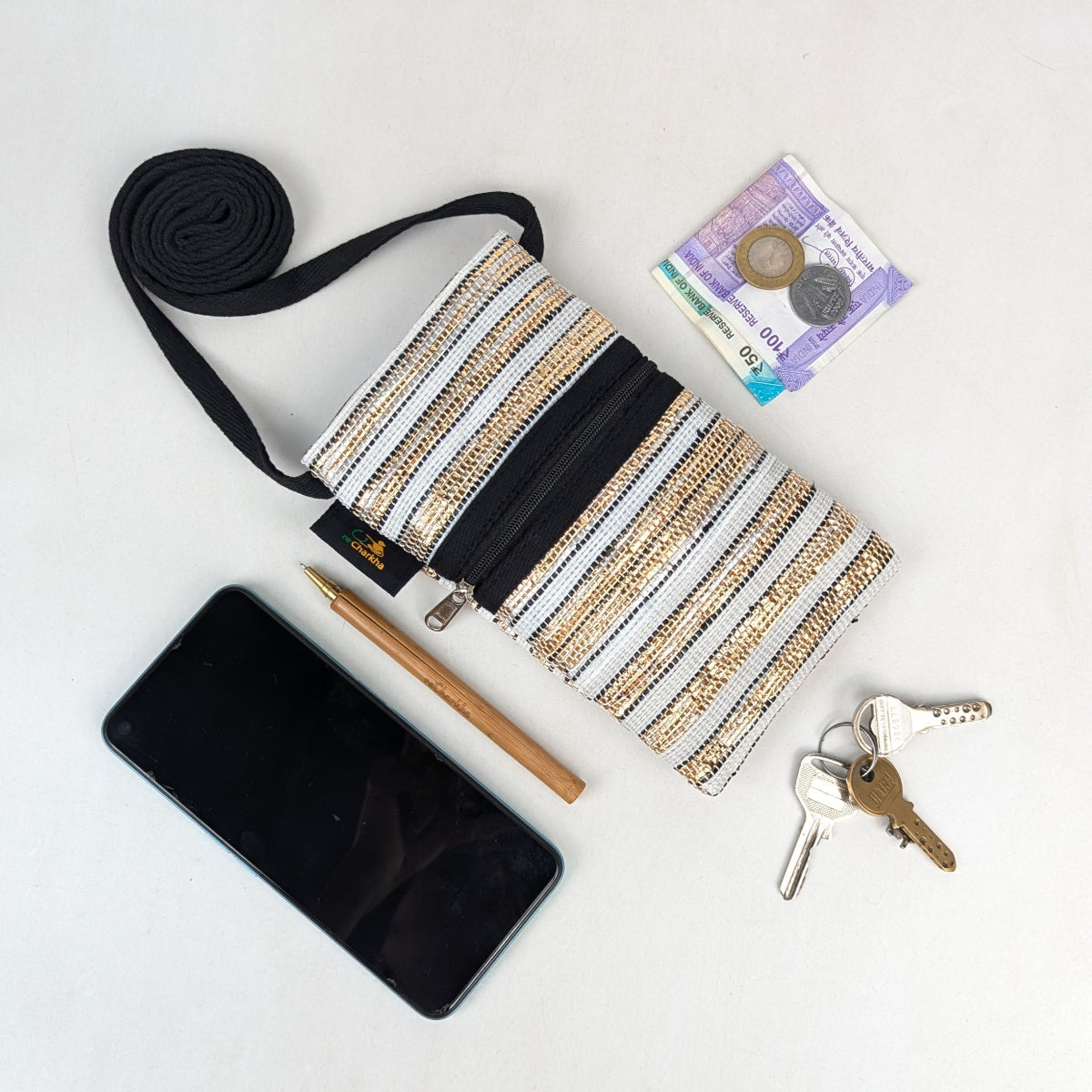 Upcycled Handwoven Mobile Sling (MSL0526-018) PS_W 