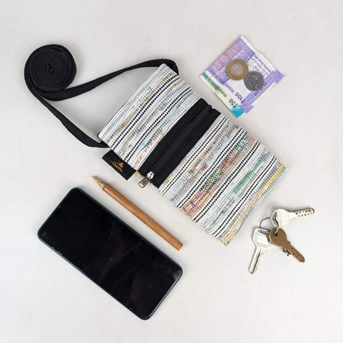 Upcycled Handwoven Mobile Sling (MSL0526-022) PS_W 