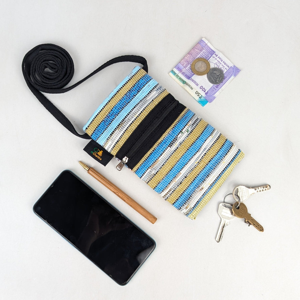 Upcycled Handwoven Mobile Sling (MSL0526-026) PS_W 