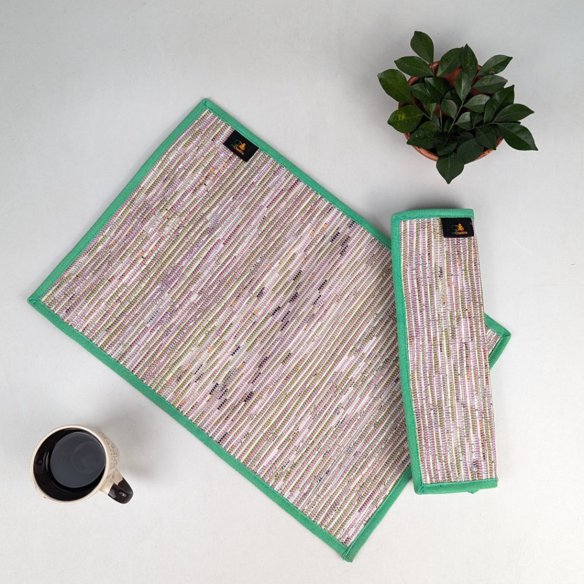 Upcycled Handwoven Table Mat (Set of 2) (TM0226-002) PS_W