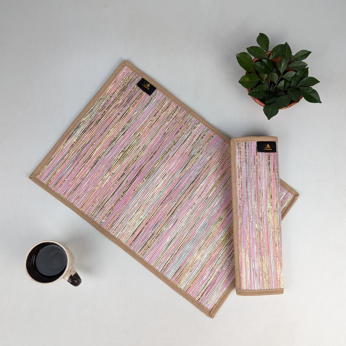 Upcycled Handwoven Table Mat (Set of 2) (TM0226-004) PS_W