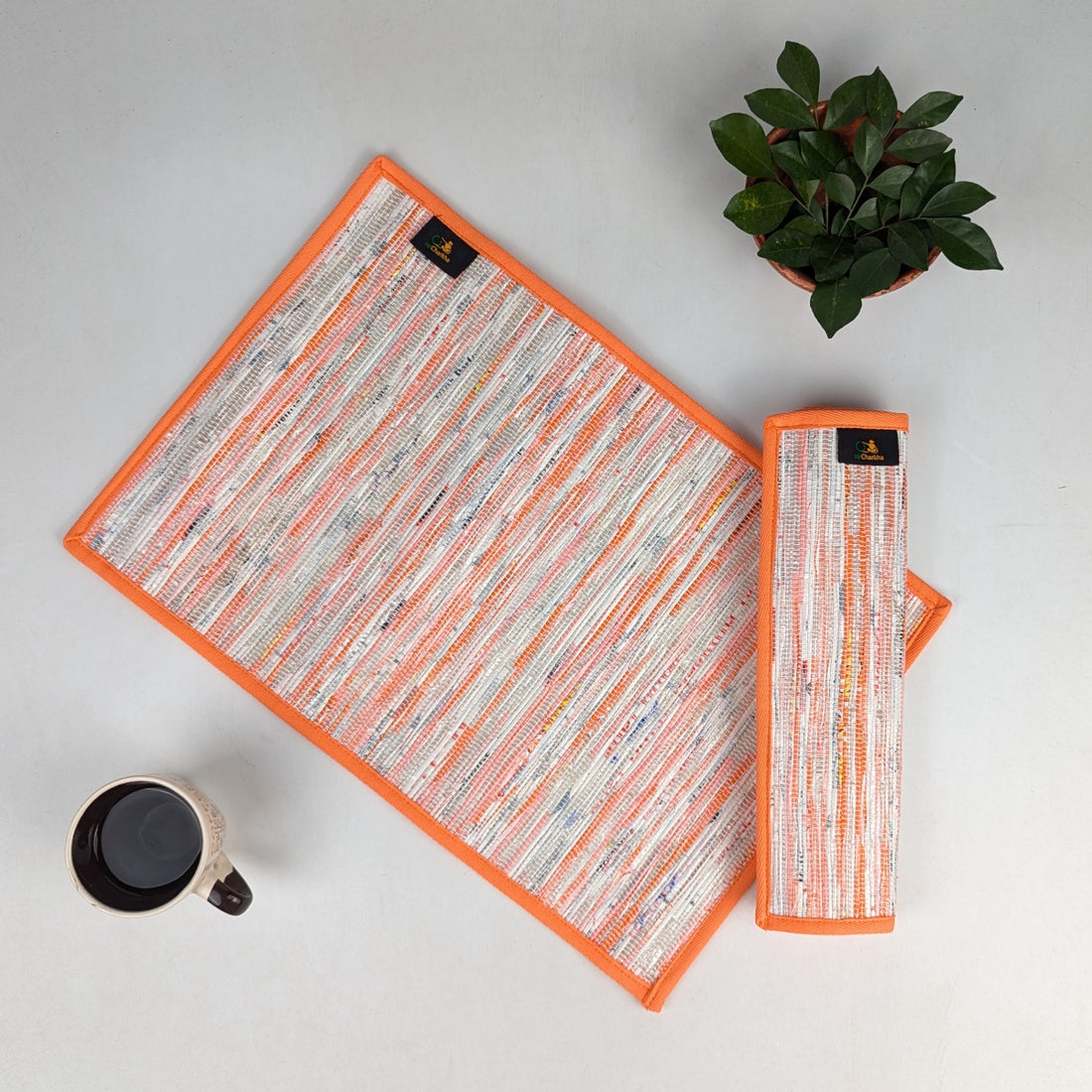 Upcycled Handwoven Table Mat (Set of 2) (TM0226-005) PS_W