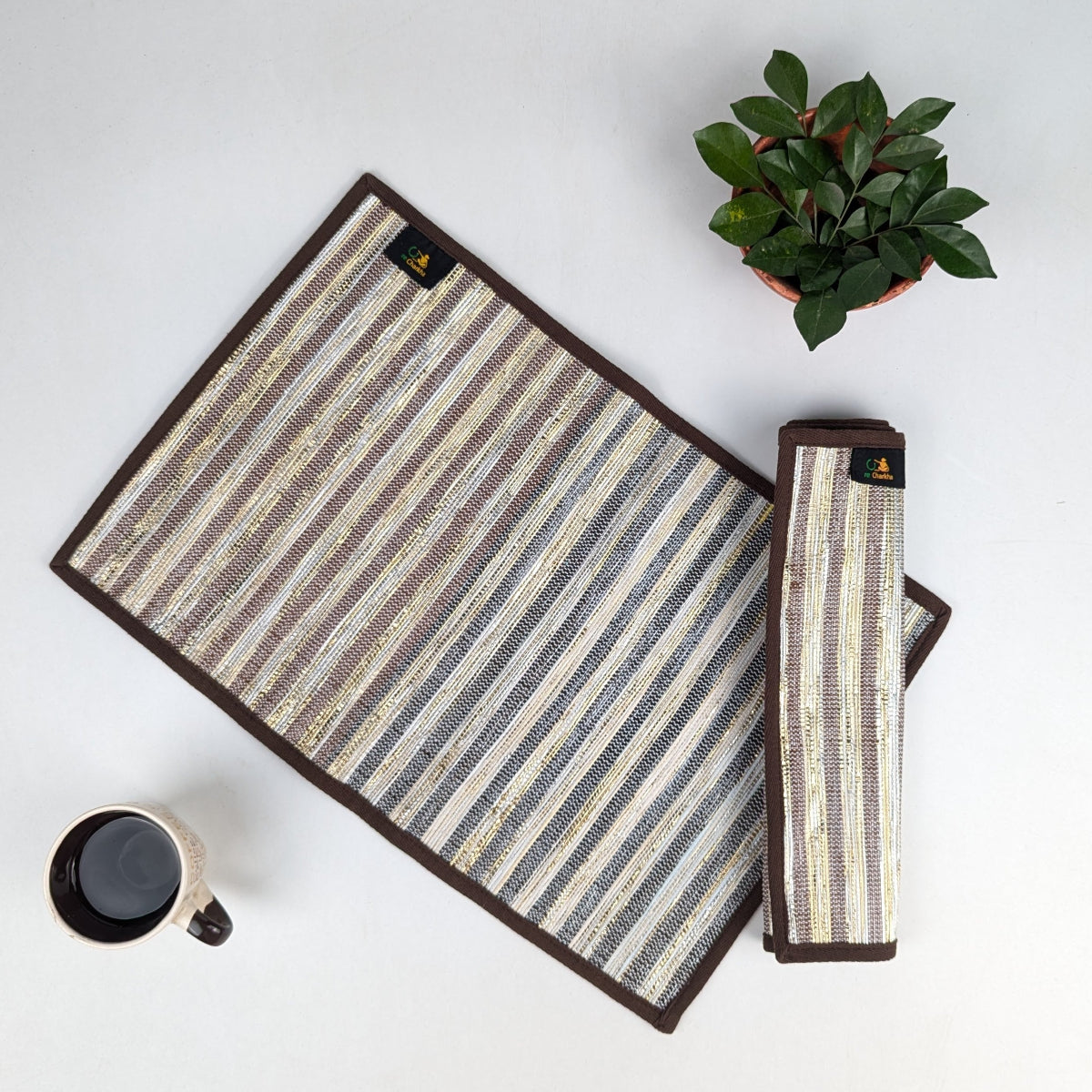 Upcycled Handwoven Table Mat (Set of 2) (TM0226-010) PS_W