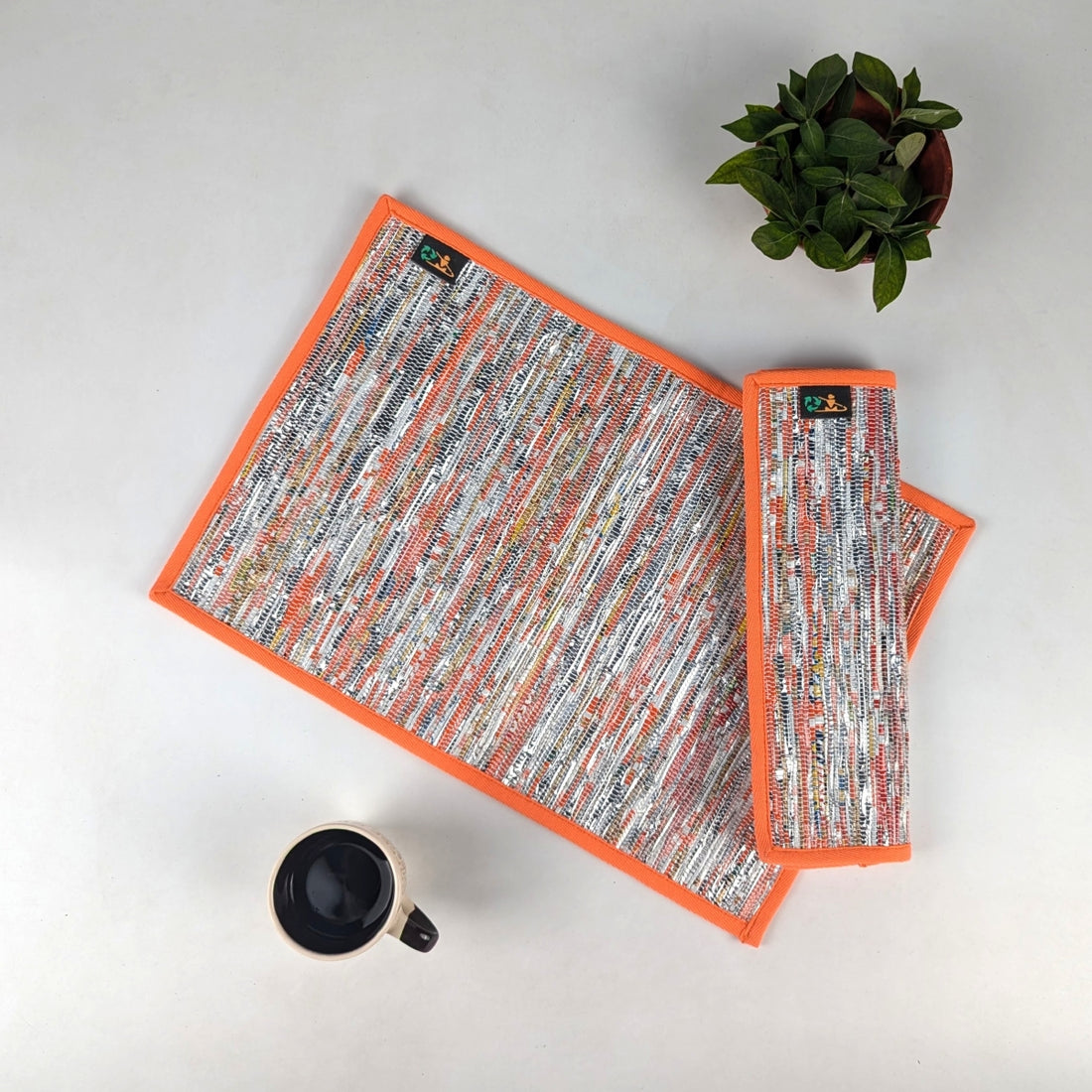Upcycled Handwoven Table Mat (Set of 2) (TM0425-006) PS_W