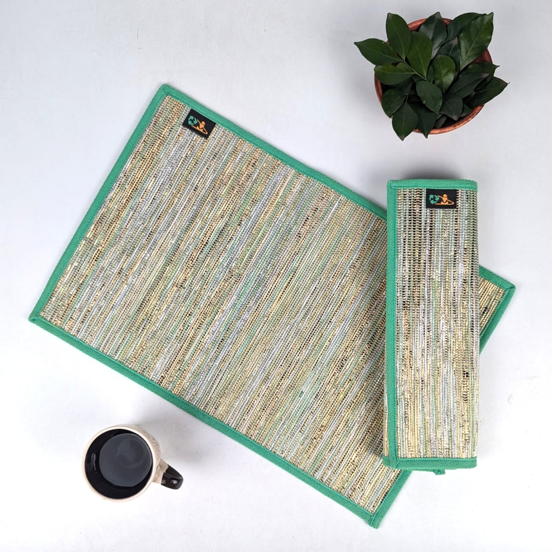Upcycled Handwoven Table Mat (Set of 2) (TM0825-002) PS_W