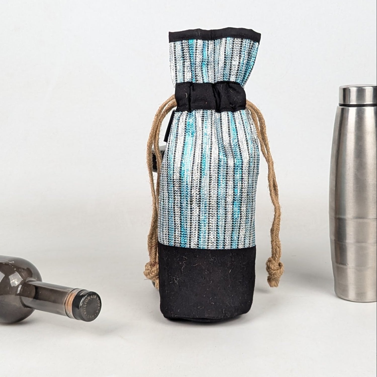 Upcycled Handwoven Wine Bottle Holder (WB0326-001) PS_W 