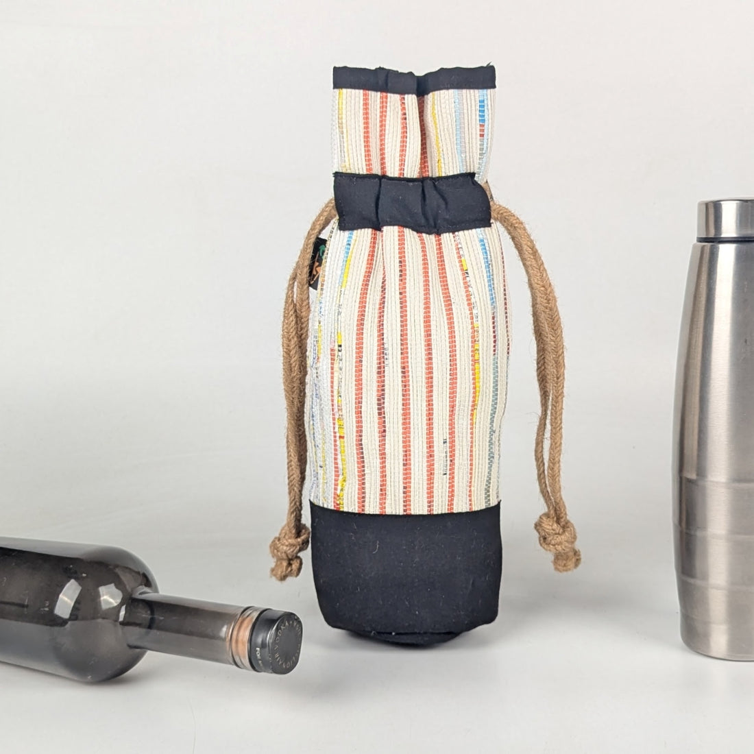 Upcycled Handwoven Wine Bottle Holder (WB0625-004) PS_W