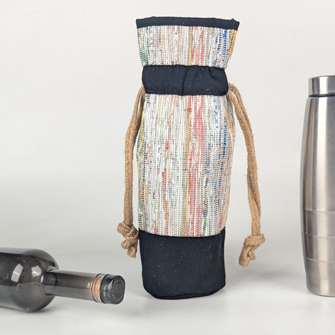 Upcycled Handwoven Wine Bottle Holder (WB0625-006) PS_W
