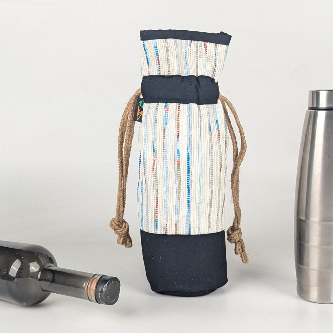 Upcycled Handwoven Wine Bottle Holder (WB0625-012) PS_W