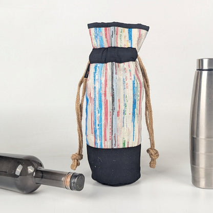 Upcycled Handwoven Wine Bottle Holder (WB0625-014) PS_W