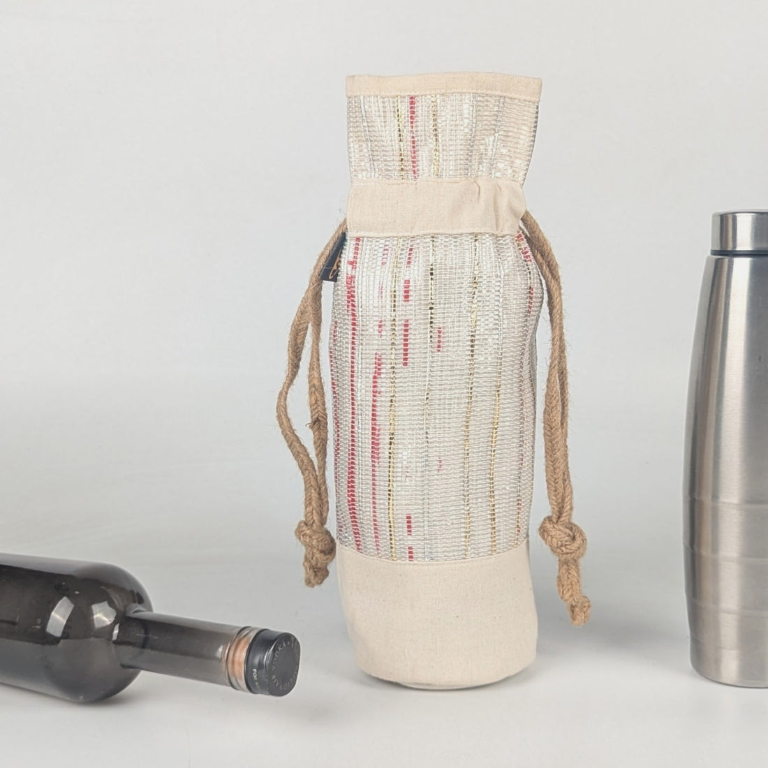Upcycled Handwoven Wine Bottle Holder (WB0625-015) PS_W