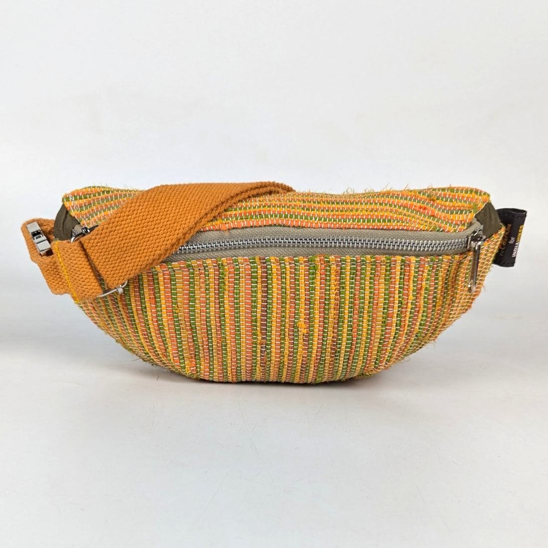 reCharkha X India Hikes Yellow Green Brownish red Upcycled Handwoven Fanny Pack (FP0724-008) PS_W