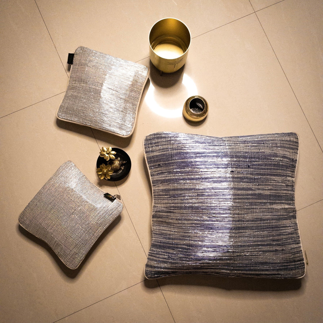 reCharkha Upcycled Handwoven Handmade in india Cushion Covers 