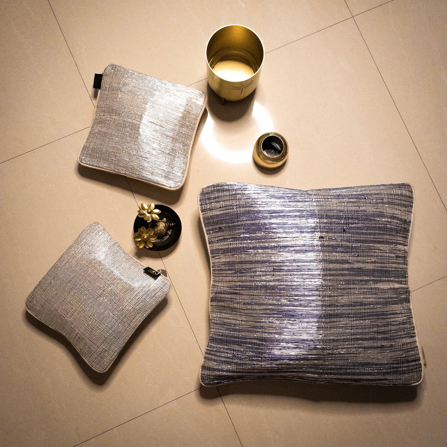 reCharkha Upcycled Handwoven Handmade in india Cushion Covers 