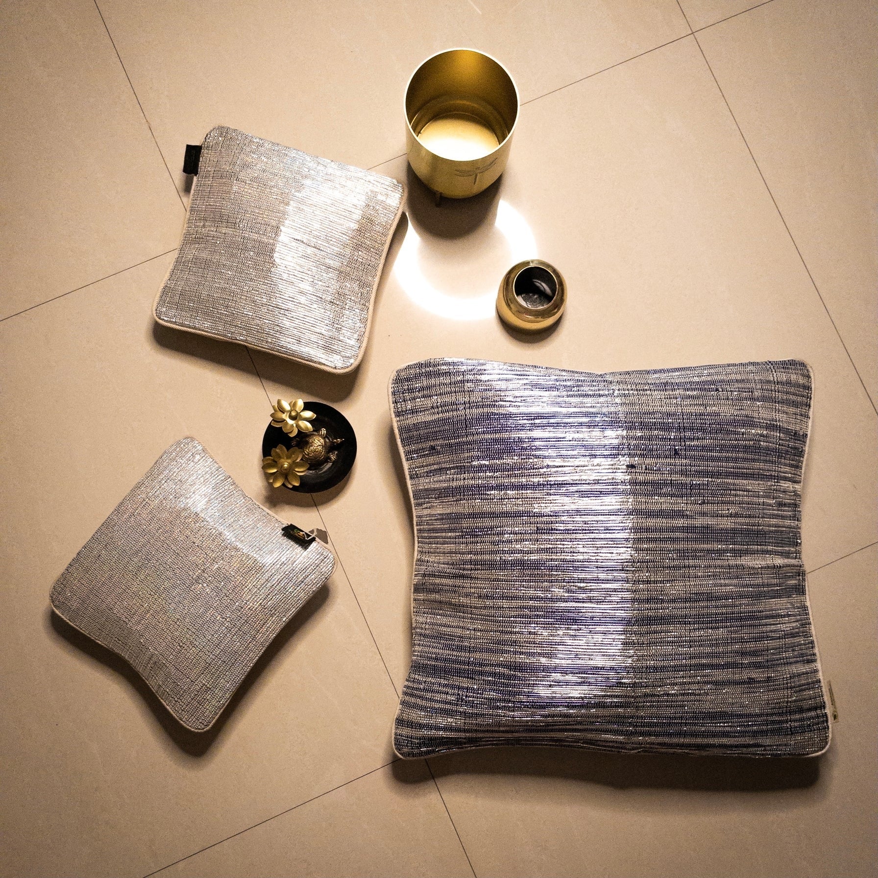 reCharkha Upcycled Handwoven Handmade in india Cushion Covers 
